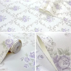 Papel De Parede Rolo Importado Textura Floral Flores 10m