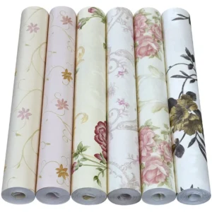 Papel De Parede Rolo Importado Vinilico Floral Rosas + Cola