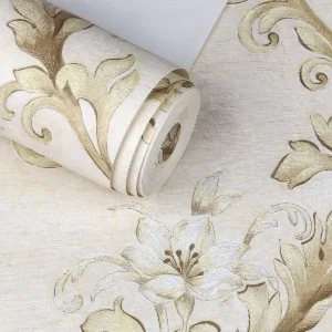 Papel De Parede Rolo Importado Vinílico Lavável Floral +cola