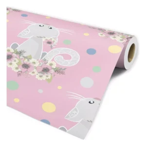 Papel De Parede Rosa Infantil Gatinha Quarto Menina Rolo 3m