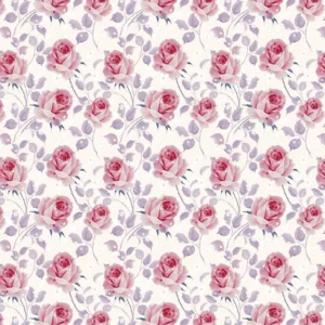 Papel De Parede Rosas Vermelhas E Lilas Fundo Branco Sala