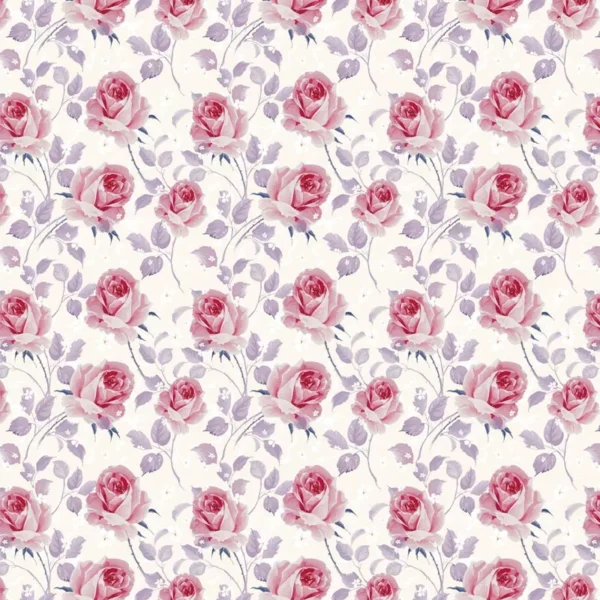 Papel De Parede Rosas Vermelhas E Lilas Fundo Branco Sala