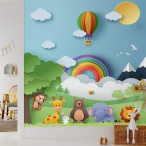 Papel De Parede Safari Feliz Ensolarado Painel Infantil 6m²