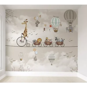 Papel De Parede Safari Infantil Pp01 M²