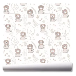 Papel De Parede Safari Leão Floresta Kit 03 Rolos A31