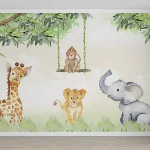 Papel De Parede Safari M² Quarto Criança Bebê Decoração