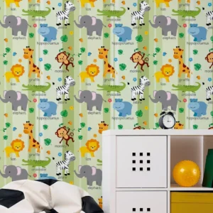 Papel De Parede Safari Quarto Infantil Adesivo Verde 12 M