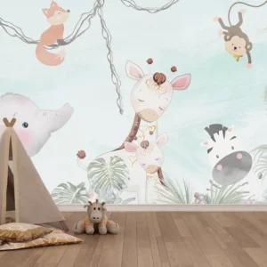 Papel De Parede Safari Selva Infantil M²sala Quarto Pri_0115