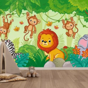 Papel De Parede Safari Selva Infantil M²sala Quarto Pri_0119