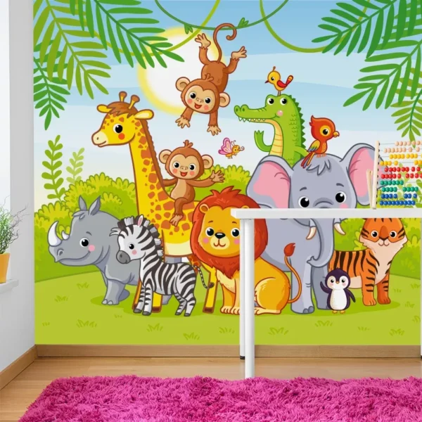 Papel De Parede Safari Selva Infantil M²sala Quarto Pri_0130