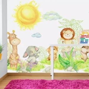 Papel De Parede Safari Selva Infantil M²sala Quarto Pri_0131