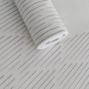 Papel De Parede Sala Lavabo Branco Prata Vinílico Importado