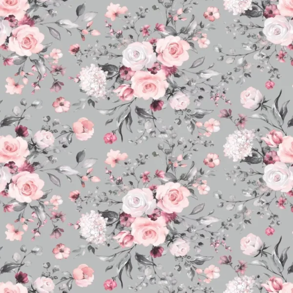 Papel De Parede Sala Quarto Flores Rosa Lavavel Adesivo 1,5m