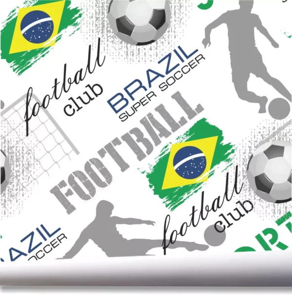 Papel De Parede Soccer Jogo Futebol Quarto Menino Bola A670