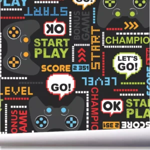 Papel De Parede Start Play Jogo Quarto Gamer Video Game A687