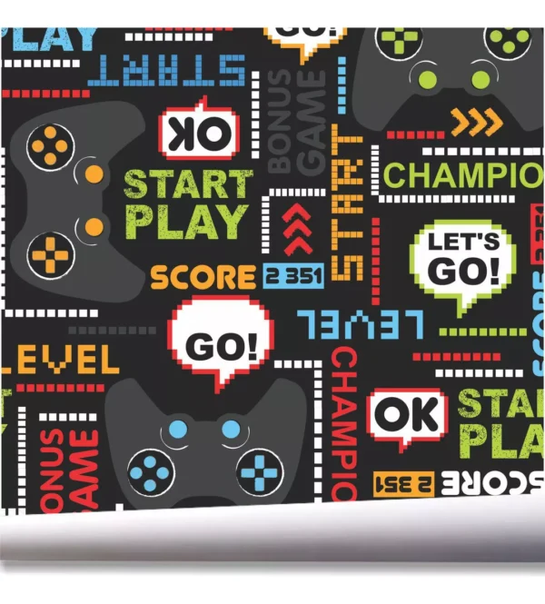 Papel De Parede Start Play Jogo Quarto Gamer Video Game A687