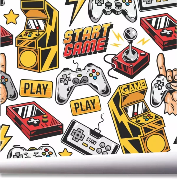 Papel De Parede Start Play Video Game Quarto Gamer Jogo A711