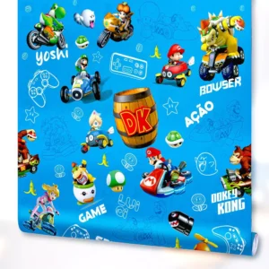 Papel De Parede Super Mario Luigi Decoração Infantil Quarto