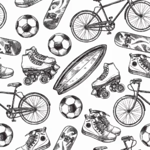 Papel De Parede Teen Patins Bicicleta Futebol Esporte Adesiv