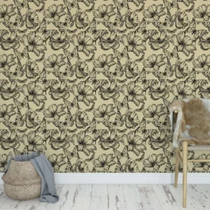 Papel De Parede Temático Borboletas E Flores - 1,50x0,50m