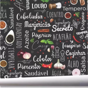 Papel De Parede Temperos Cozinha Especiarias Pimentas A505