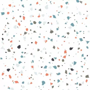 Papel De Parede Terrazzo Azul Laranja Sala Quarto Hall 5m