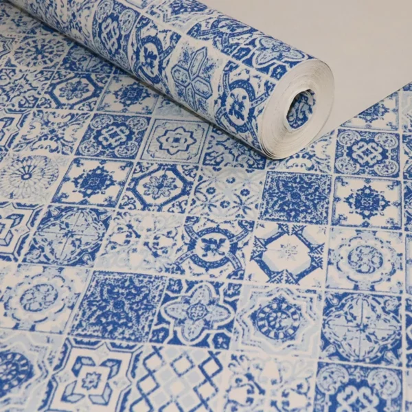 Papel De Parede Textura Vinilico Cozinha Azulejo Portugues