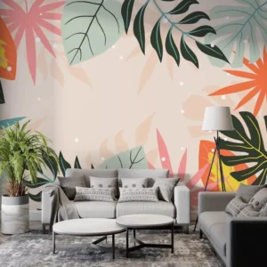 Papel De Parede Tropical Colorido Para Decoração