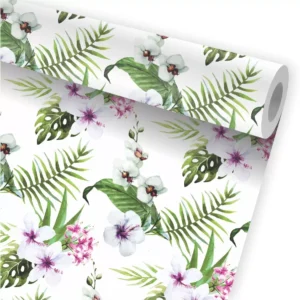 Papel De Parede Tropical Flor Folhagem Jardim Vertical A573