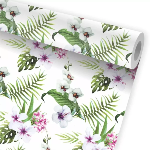 Papel De Parede Tropical Flor Folhagem Jardim Vertical A573