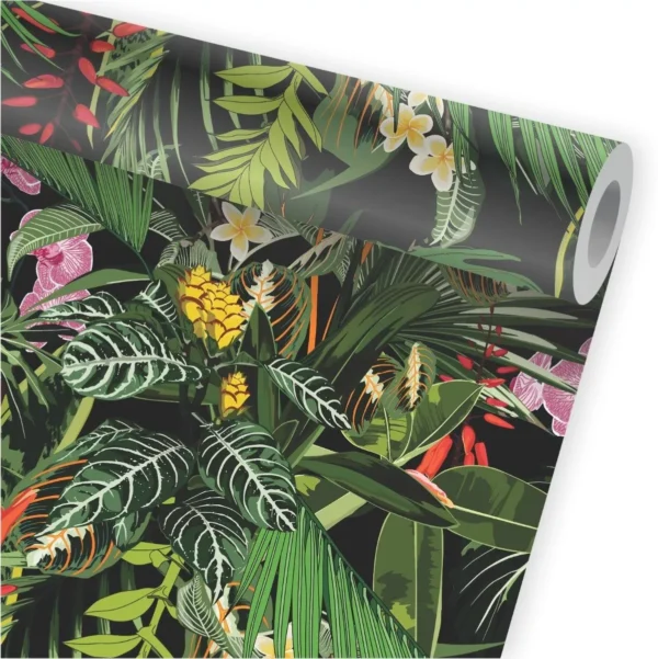 Papel De Parede Tropical Folhagem Botânico Jardim Flor A682