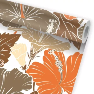 Papel De Parede Tropical Folhagem Jardim Flores Flor A597