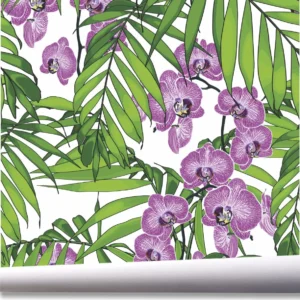 Papel De Parede Tropical Folhagem Jardim Vertical Flor A683