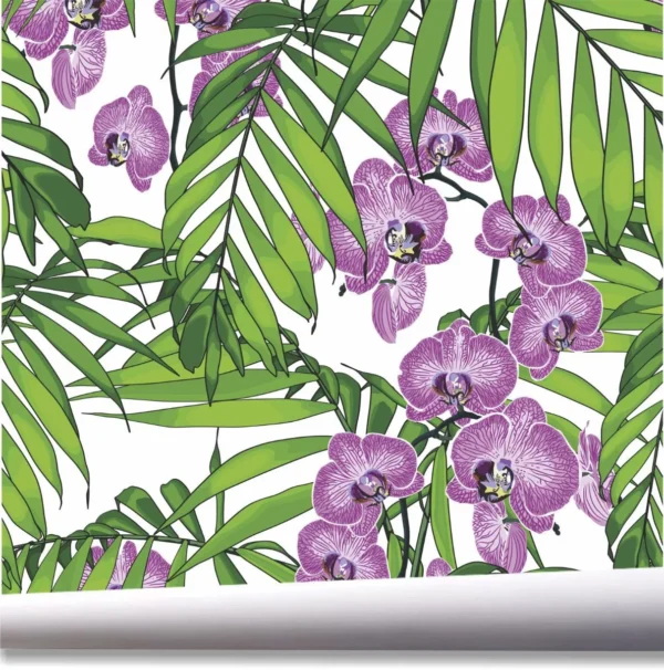 Papel De Parede Tropical Folhagem Jardim Vertical Flor A683