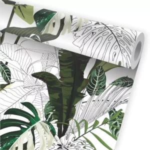 Papel De Parede Tropical Folhagem Jardim Vertical Flor A731