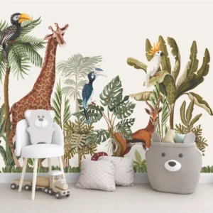 Papel De Parede Tropical Infantil Safari 3,50x2,50m Gg995