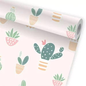 Papel De Parede Tropical Suculentas Delicado Cactos A489