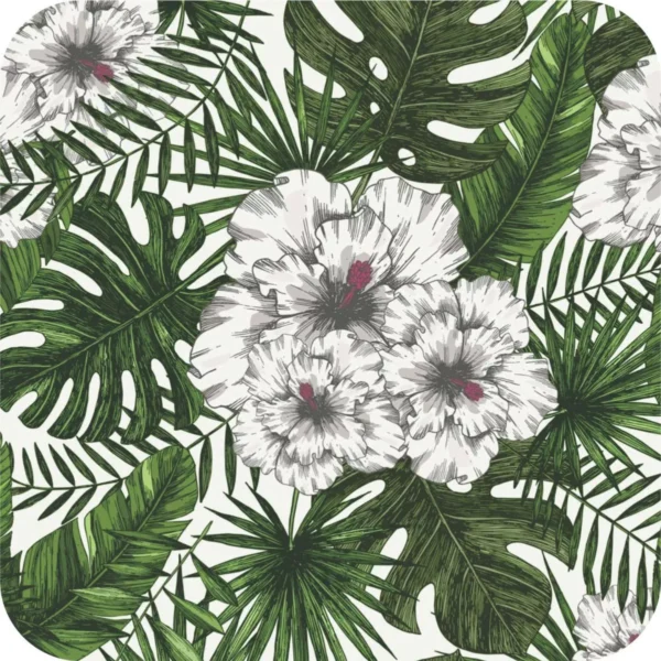 Papel De Parede Tropical Verde Folhas Folhagem Floral A469