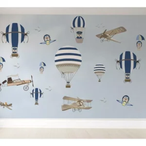 Papel De Parede Ursinho Aviador Quarto De Bebê Vr199 11m²