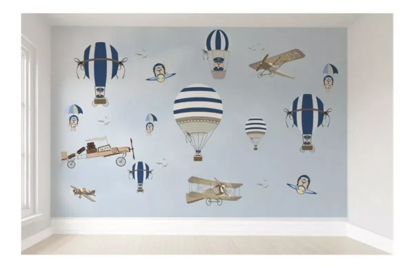 Papel De Parede Ursinho Aviador Quarto Infantil Vr199 10m²