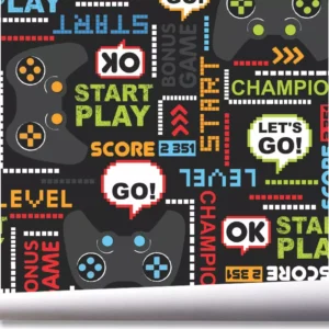 Papel De Parede Video Game Jogo Quarto Gamer Start Play A687