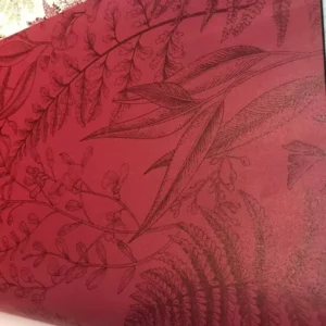 Papel De Parede Vinilico 18564 Folhas Vermelho Boradecor