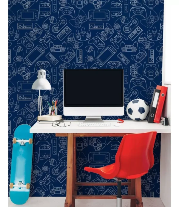 Papel De Parede Vinilico Adesivo Decorativo Gamer Light