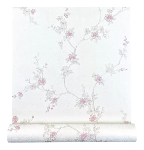 Papel De Parede Vinílico Alto Relevo Floral Rosas 10m X 53cm