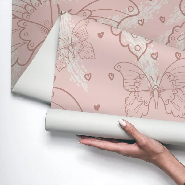 Papel De Parede Vinílico Borboletas Rosa Quarto Menina 3m