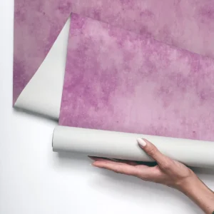 Papel De Parede Vinílico Cimento Queimado Rosa Lavável 3m