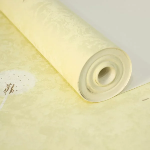 Papel De Parede Vinilico Dente De Leão Amarelo Texturizado