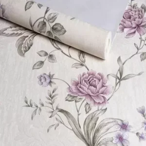 Papel De Parede Vinilico Floral Flores Ramos 3d Texturizado