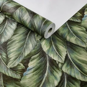 Papel De Parede Vinílico Folhas Folhagem Tropical Rolo