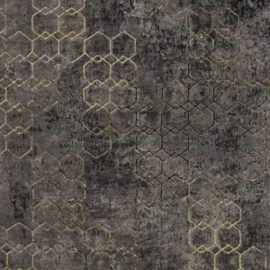 Papel De Parede Vinilico Geometrico Preto Dourado New